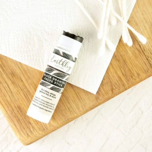 Earthley Black Drawing Salve Stick - Wholistic Nutrition - Hair, Skin & Body Care - Earthley
