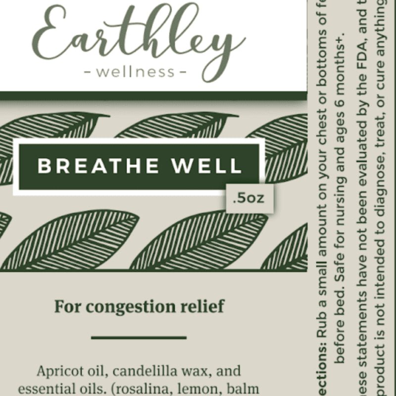 Earthley Breathe Well Salve .5 oz. - Wholistic Nutrition - Hair, Skin & Body Care - Earthley