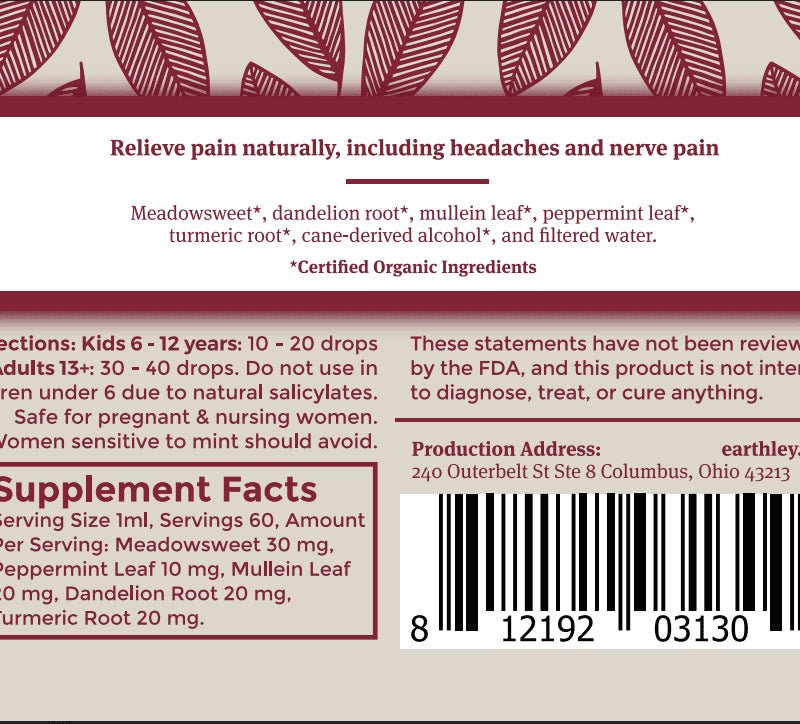 Earthley Pain Potion - Wholistic Nutrition - Wholistic Medicine Cabinet - Earthley
