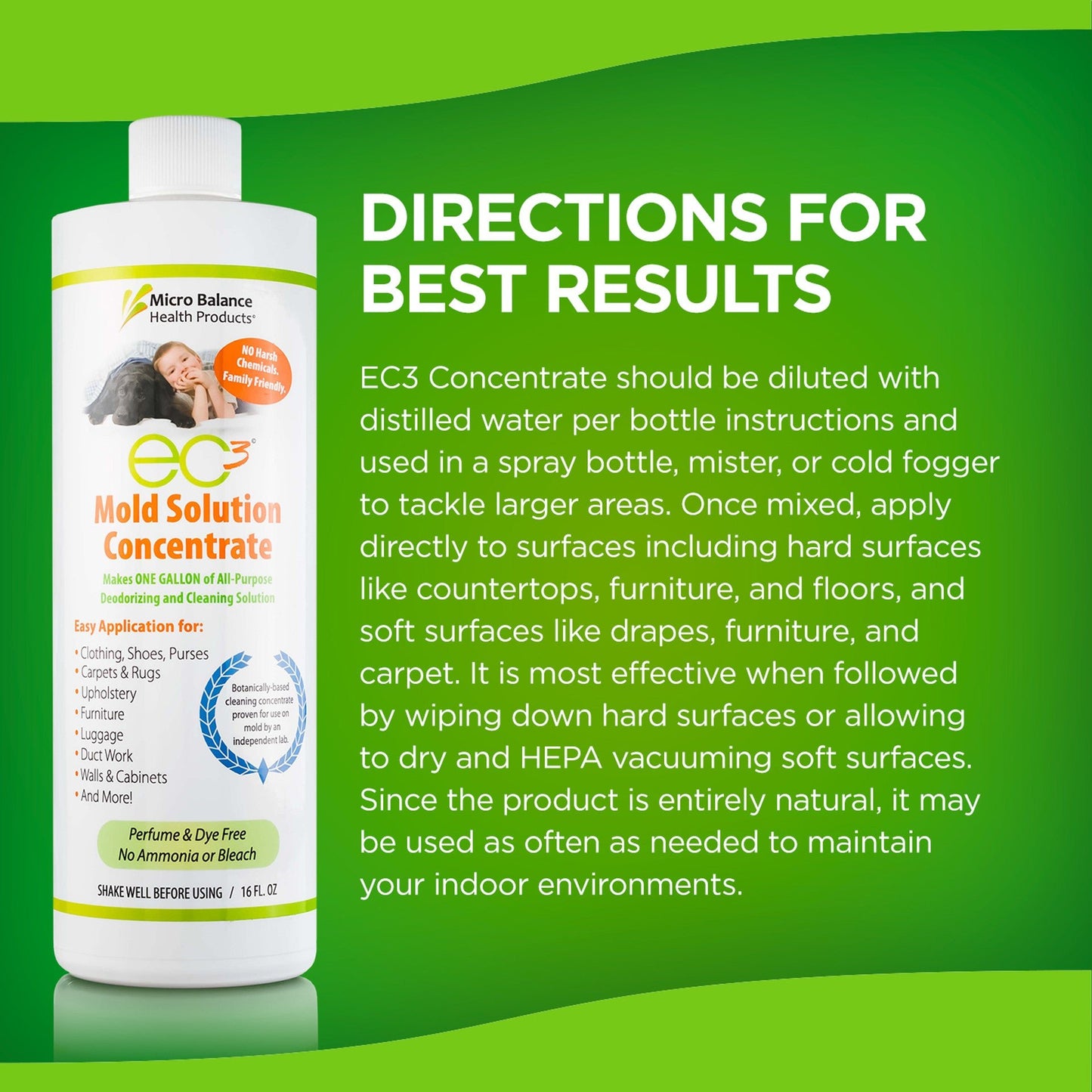 EC3 Mold Solution Concentrate 16 oz. - Wholistic Nutrition - Cleaning & Laundry - Micro Balance Health Products