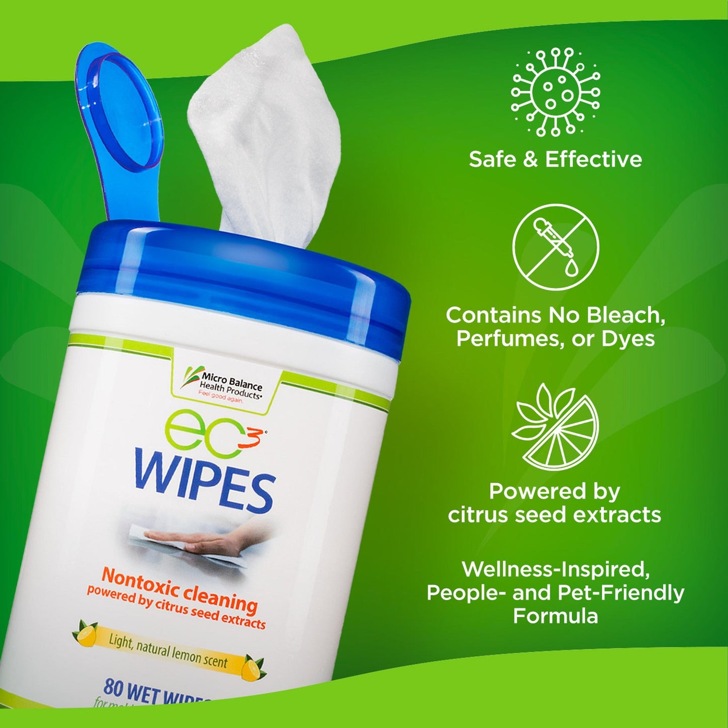 EC3 Wipes - Wholistic Nutrition - Cleaning & Laundry - Micro Balance Health Products