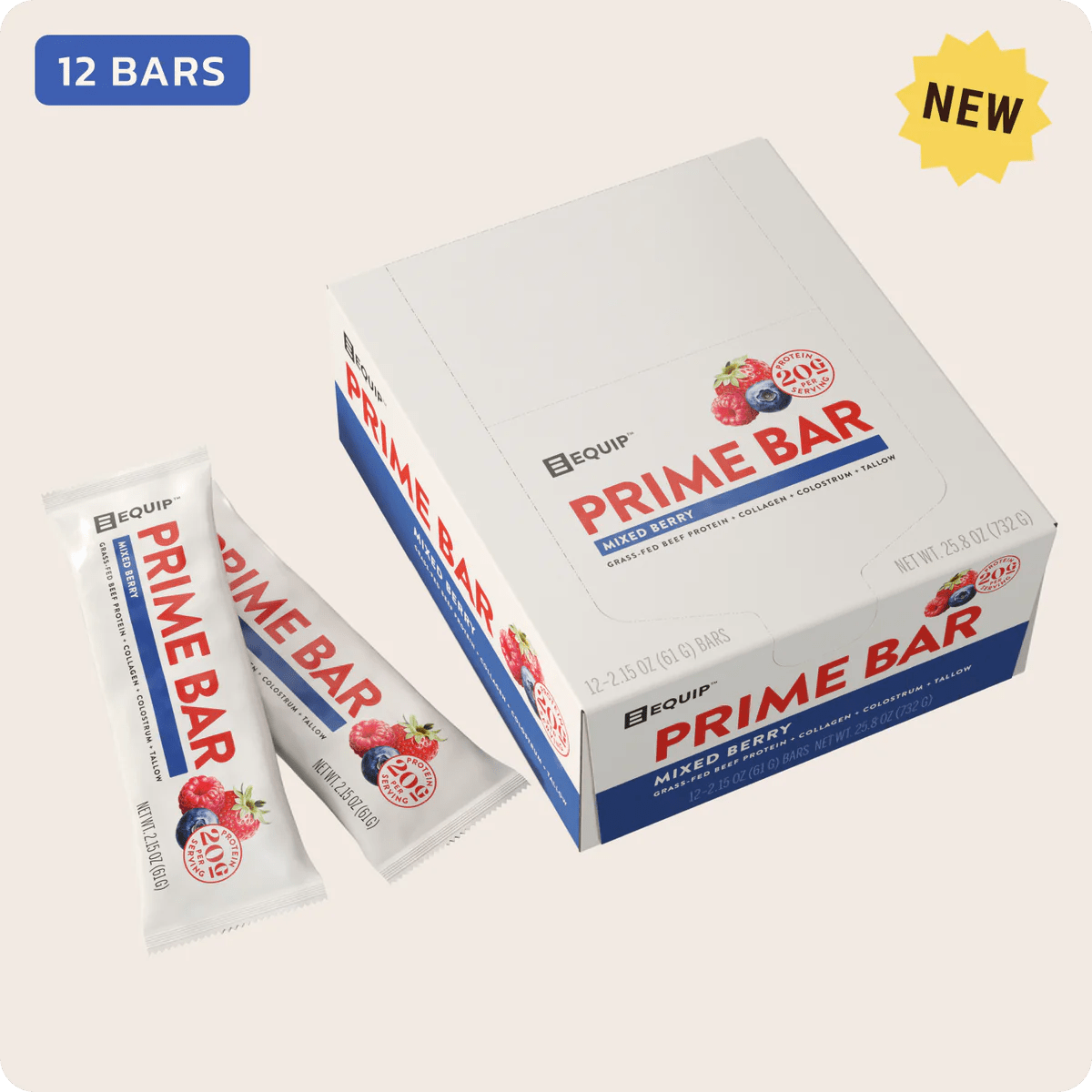 Equip Prime Bar - Box of 12 - Wholistic Nutrition - Snacks - Equip