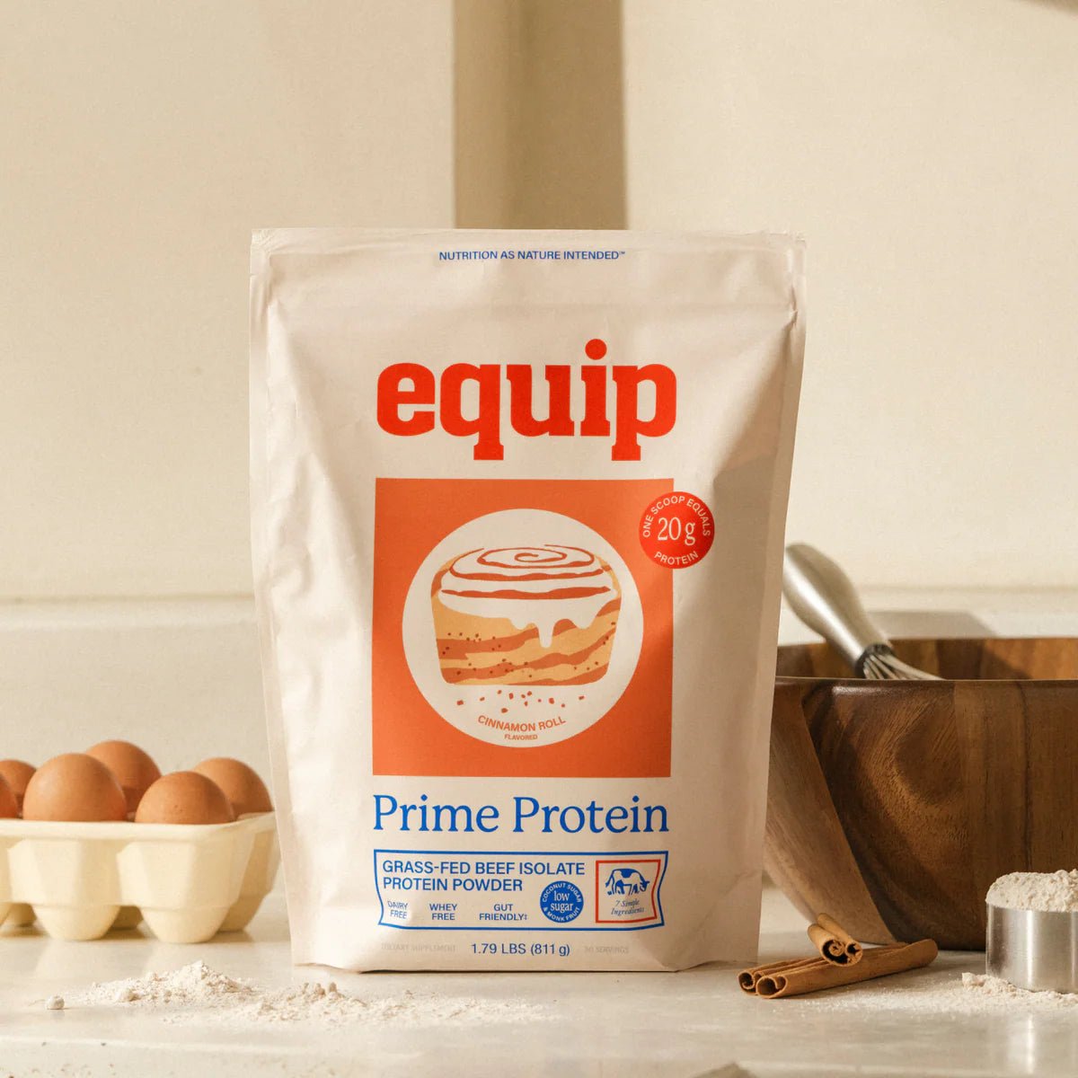 Equip Prime Protein - New - Sweetened with coconut sugar + monk fruit (4g sugar) - Wholistic Nutrition - Protein Powder & Collagen - Equip