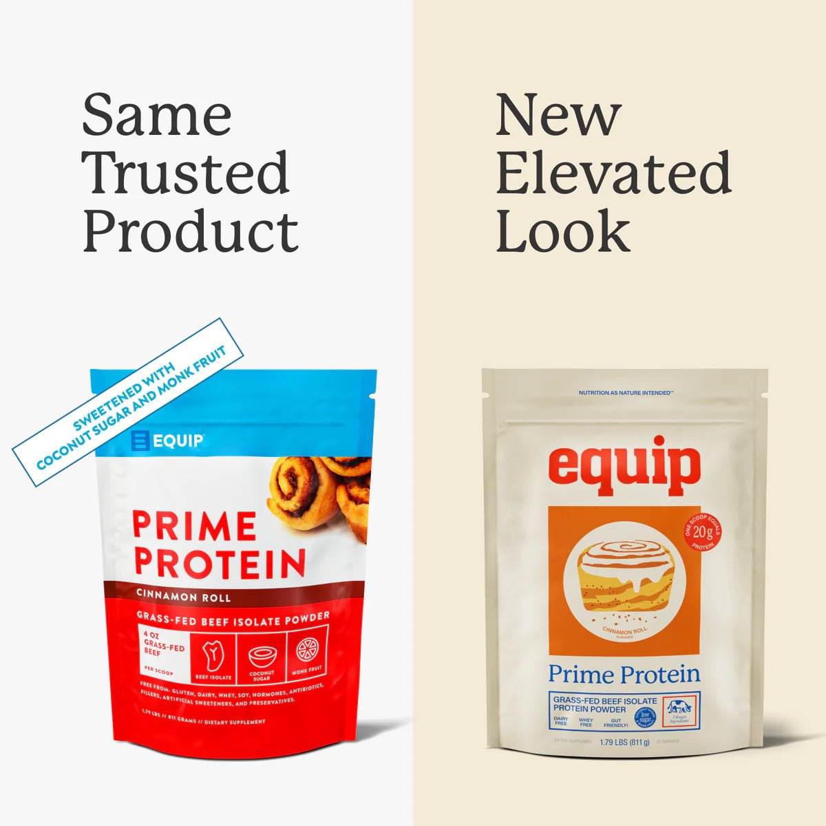 Equip Prime Protein - New - Sweetened with coconut sugar + monk fruit (4g sugar) - Wholistic Nutrition - Protein Powder & Collagen - Equip