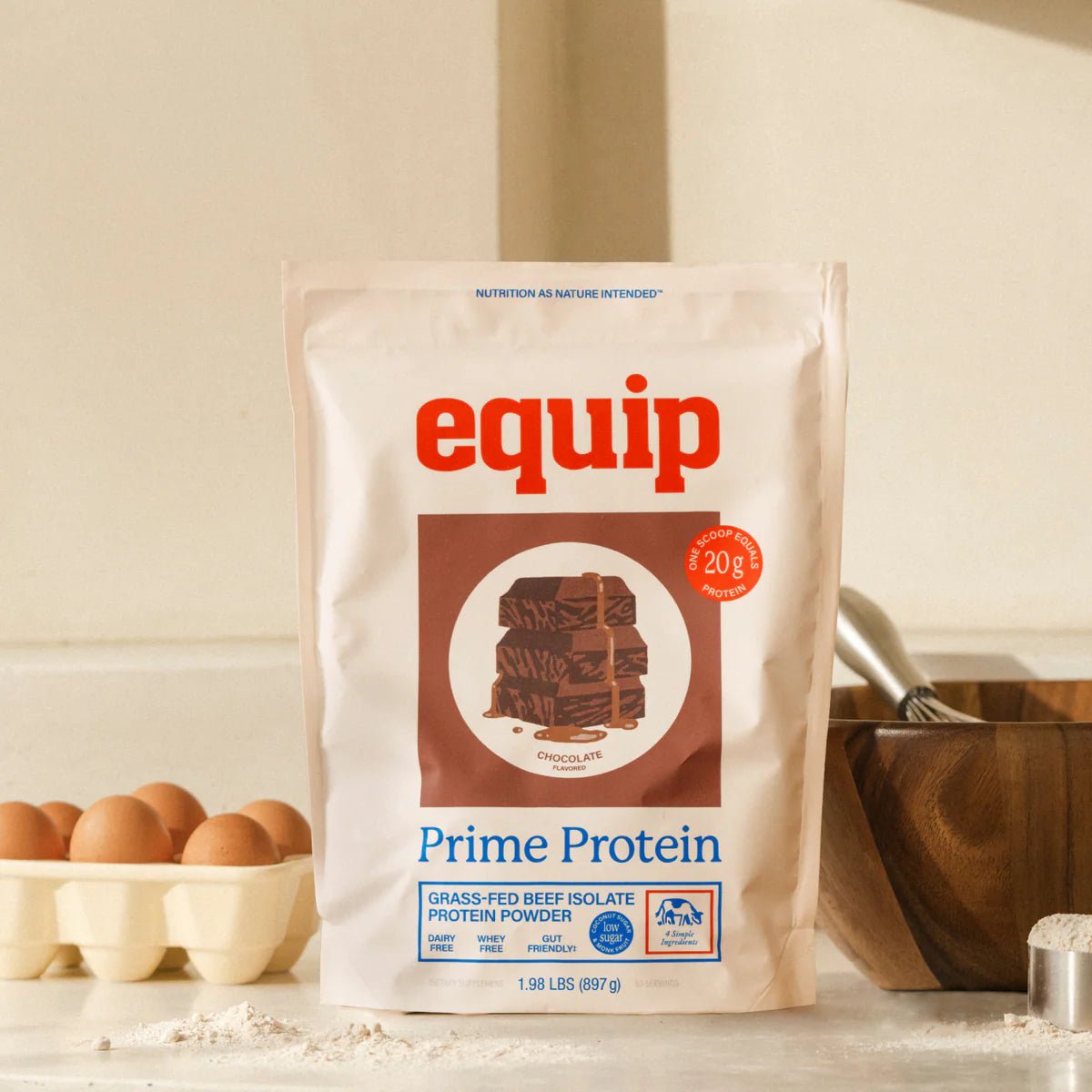 Equip Prime Protein - New - Sweetened with coconut sugar + monk fruit (4g sugar) - Wholistic Nutrition - Protein Powder & Collagen - Equip