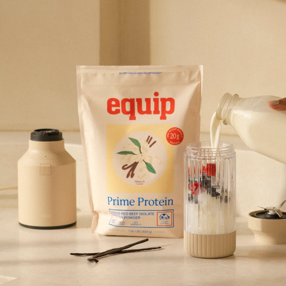 Equip Prime Protein - Original No Added Sugar (Sweetened with Stevia) - Wholistic Nutrition - Protein Powder & Collagen - Equip