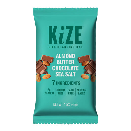 KiZE Almond Butter Choc. Sea Salt Bar - 10ct box