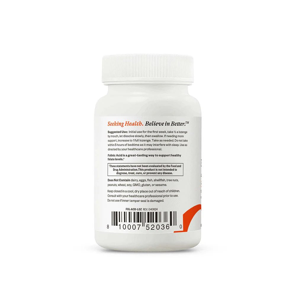 Folinic Acid Lozenge (Seeking Health) - Wholistic Nutrition - Wellness Supplements - Seeking Health