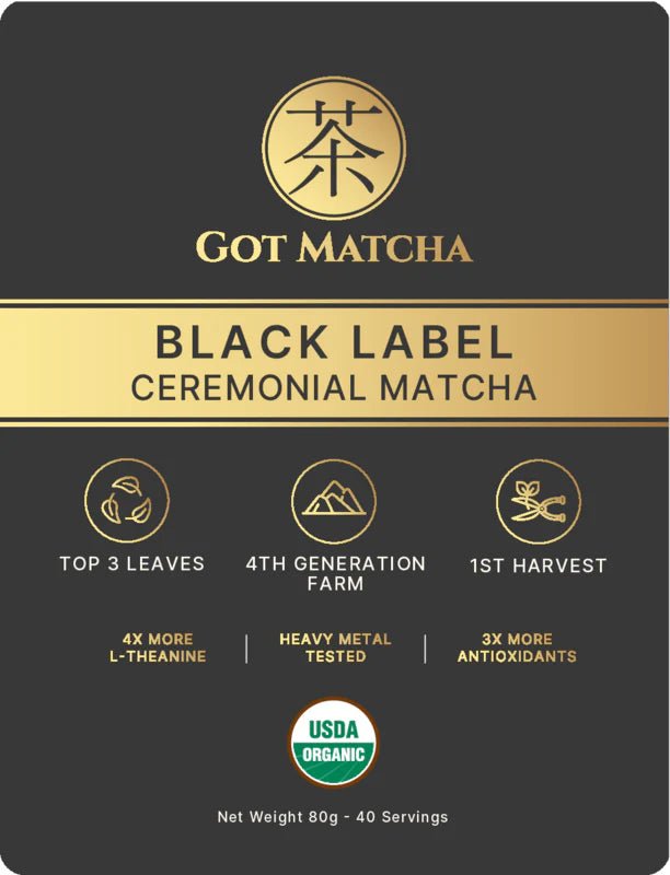 GotMatcha Matcha Organic Ceremonial Black Label 40gram/1.5 Oz - Wholistic Nutrition - Beverage - Got Matcha