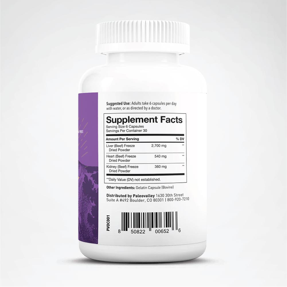 Grass Fed Organ Complex - Wholistic Nutrition - Wellness Supplements - Paleovalley