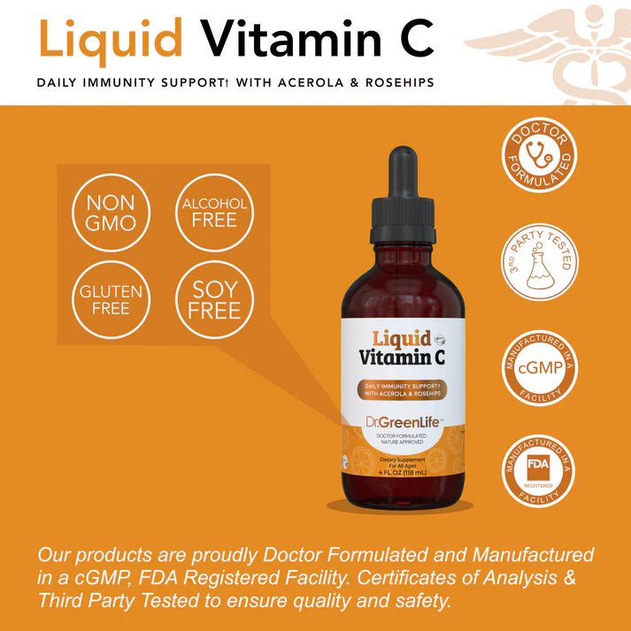 Immune Liquid Vitamin C - Wholistic Nutrition - Wellness Supplements - Dr. Green Life/Mom
