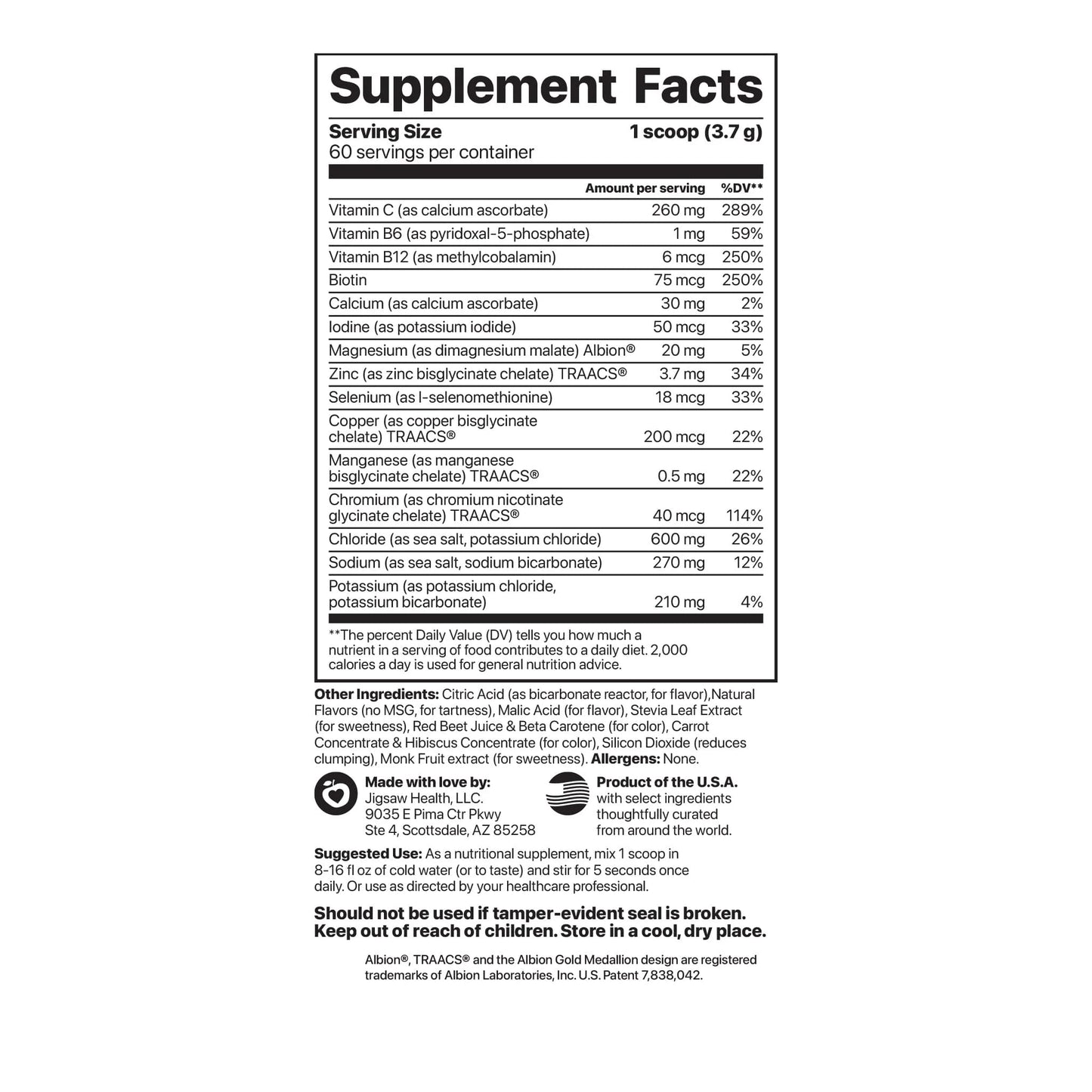Jigsaw Electrolyte Supreme - Wholistic Nutrition - Minerals & Hydration - Jigsaw