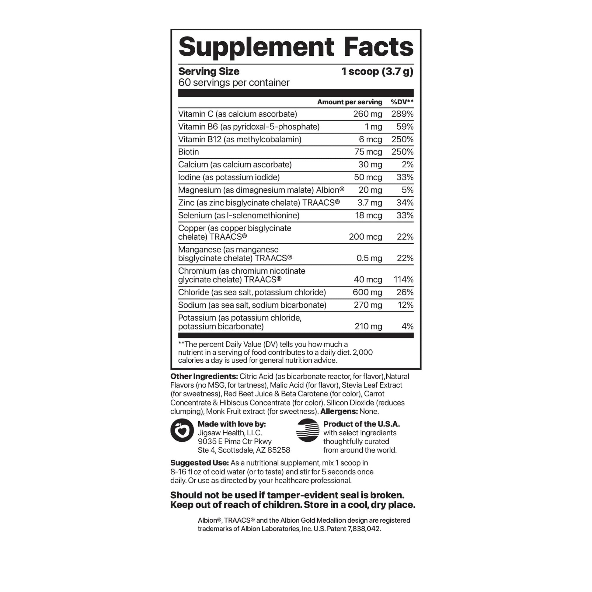 Jigsaw Electrolyte Supreme - Wholistic Nutrition - Minerals & Hydration - Jigsaw