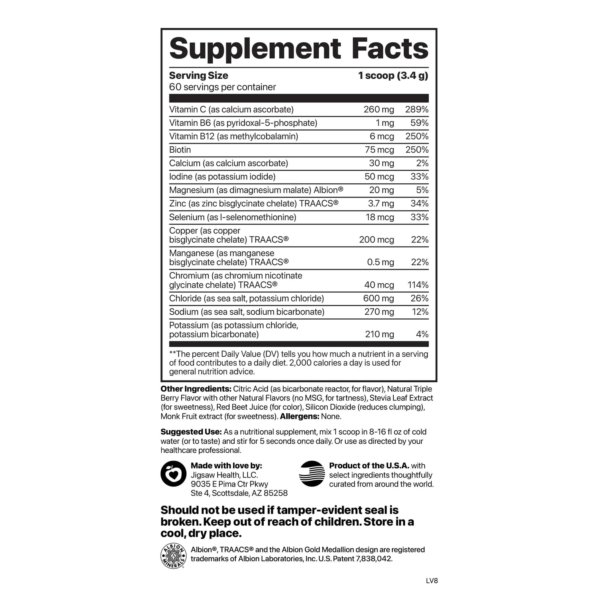 Jigsaw Electrolyte Supreme - Wholistic Nutrition - Minerals & Hydration - Jigsaw