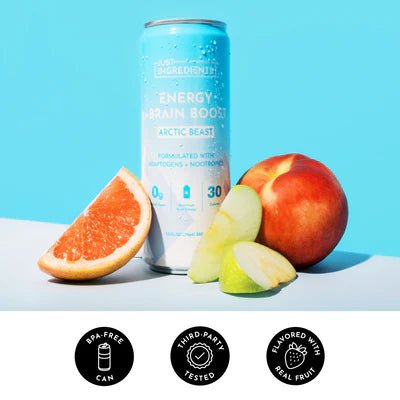 Just Ingredients Arctic Beast Energy + Brain Boost 12 oz. Can (12-pack) - Wholistic Nutrition-Beverage-Just Ingredients