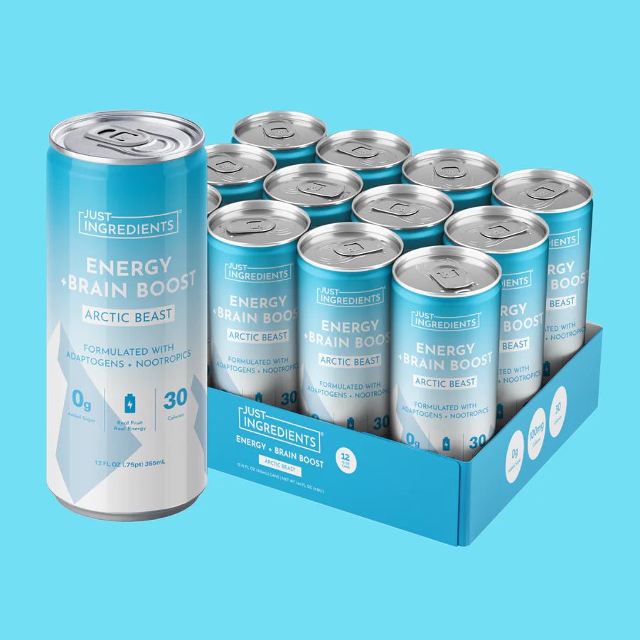 Just Ingredients Arctic Beast Energy + Brain Boost 12 oz. Can (12-pack) - Wholistic Nutrition-Beverage-Just Ingredients