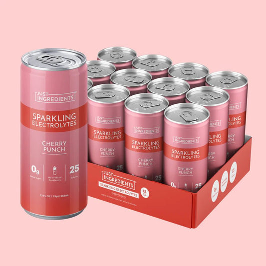 Just Ingredients Cherry Punch Sparkling Electrolytes 12 oz Can. (Individual Can) - Wholistic Nutrition-Minerals & Hydration-Just Ingredients