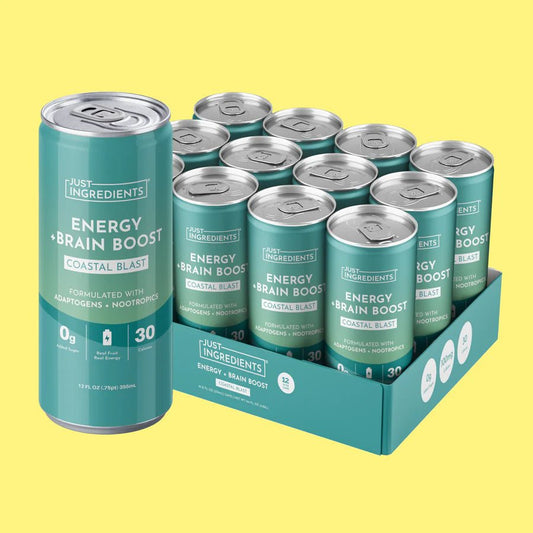 Just Ingredients Coastal Blast Energy + Brain Boost 12 oz. Can (12-pack) - Wholistic Nutrition-Beverage-Just Ingredients