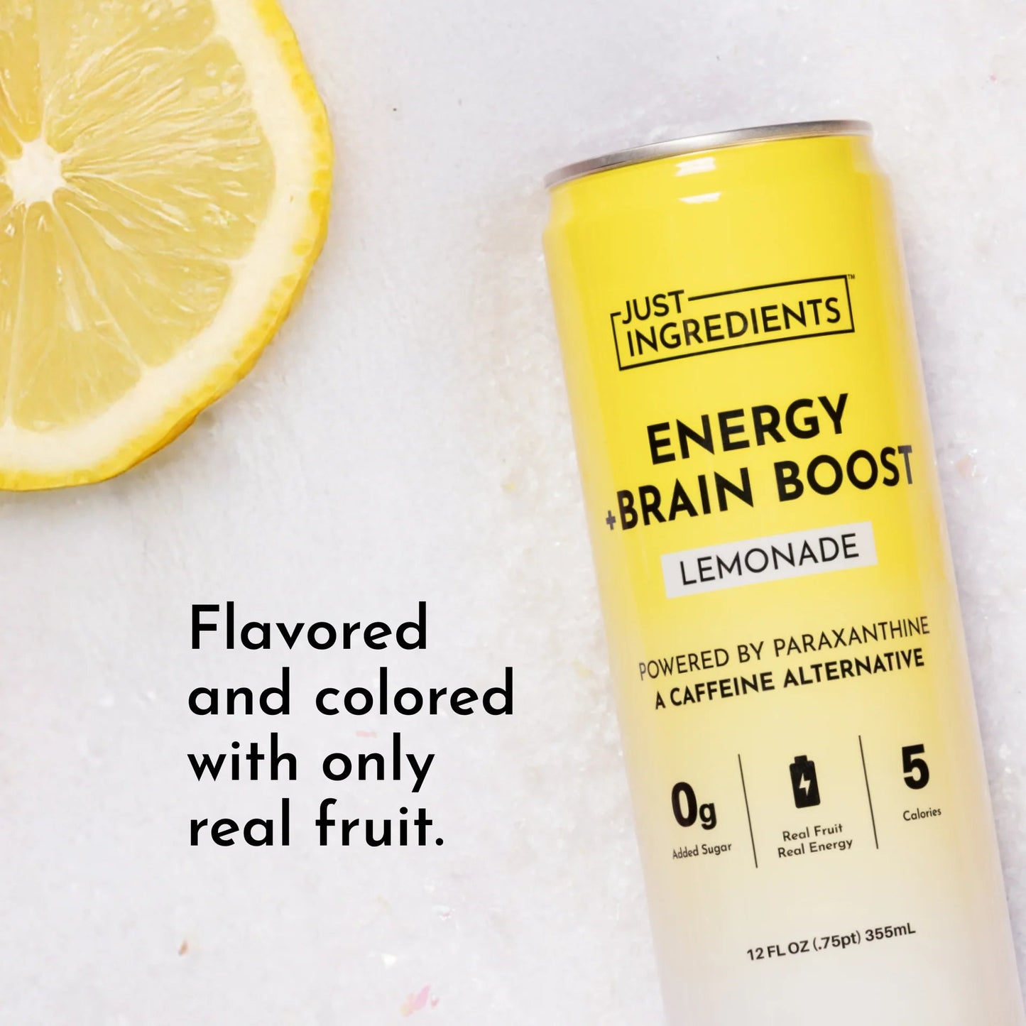 Just Ingredients Lemonade Energy + Brain Boost 12 oz. Can (Individual Can) - Wholistic Nutrition - Beverage - Just Ingredients
