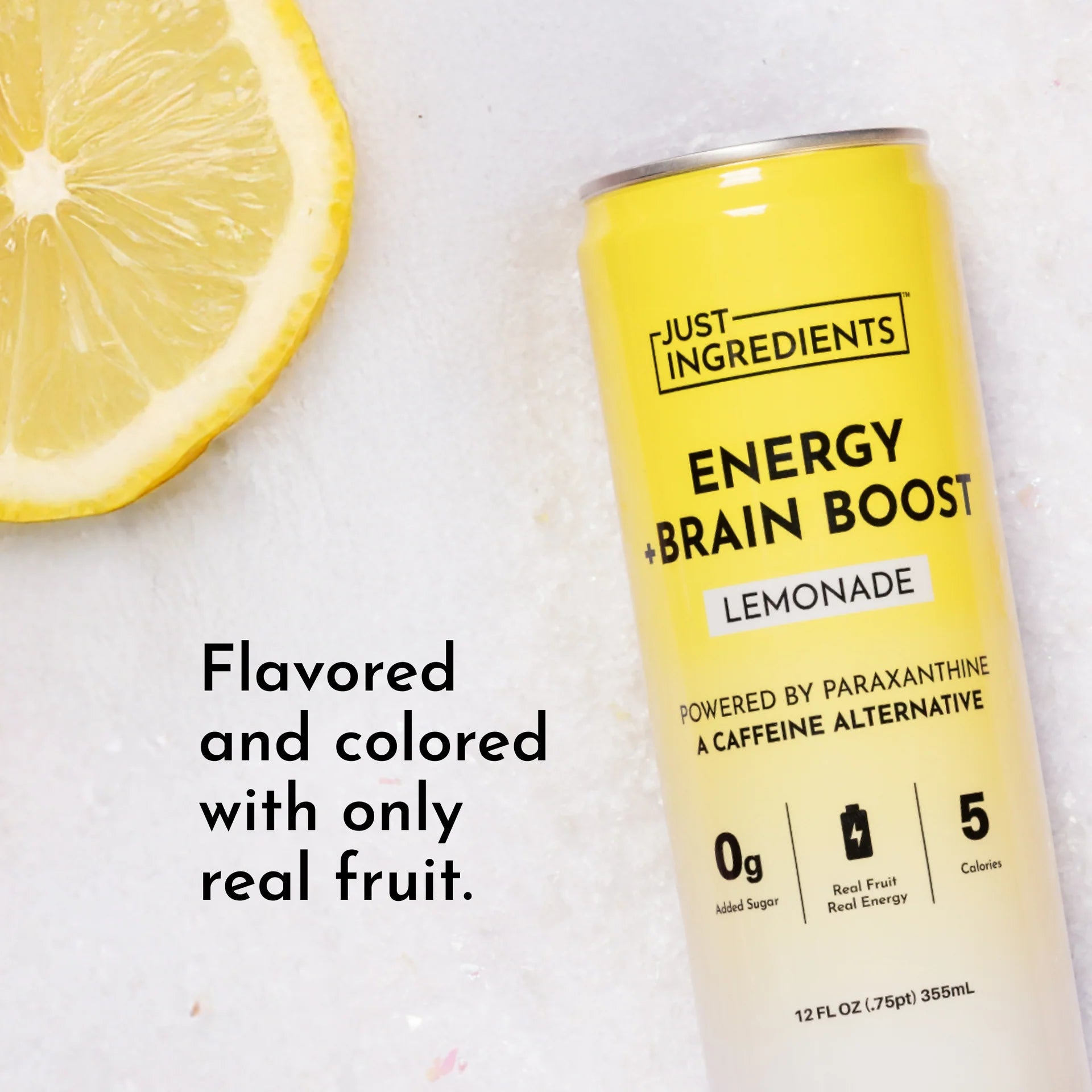 Just Ingredients Lemonade Energy + Brain Boost 12 oz. Can (Individual Can) - Wholistic Nutrition - Beverage - Just Ingredients