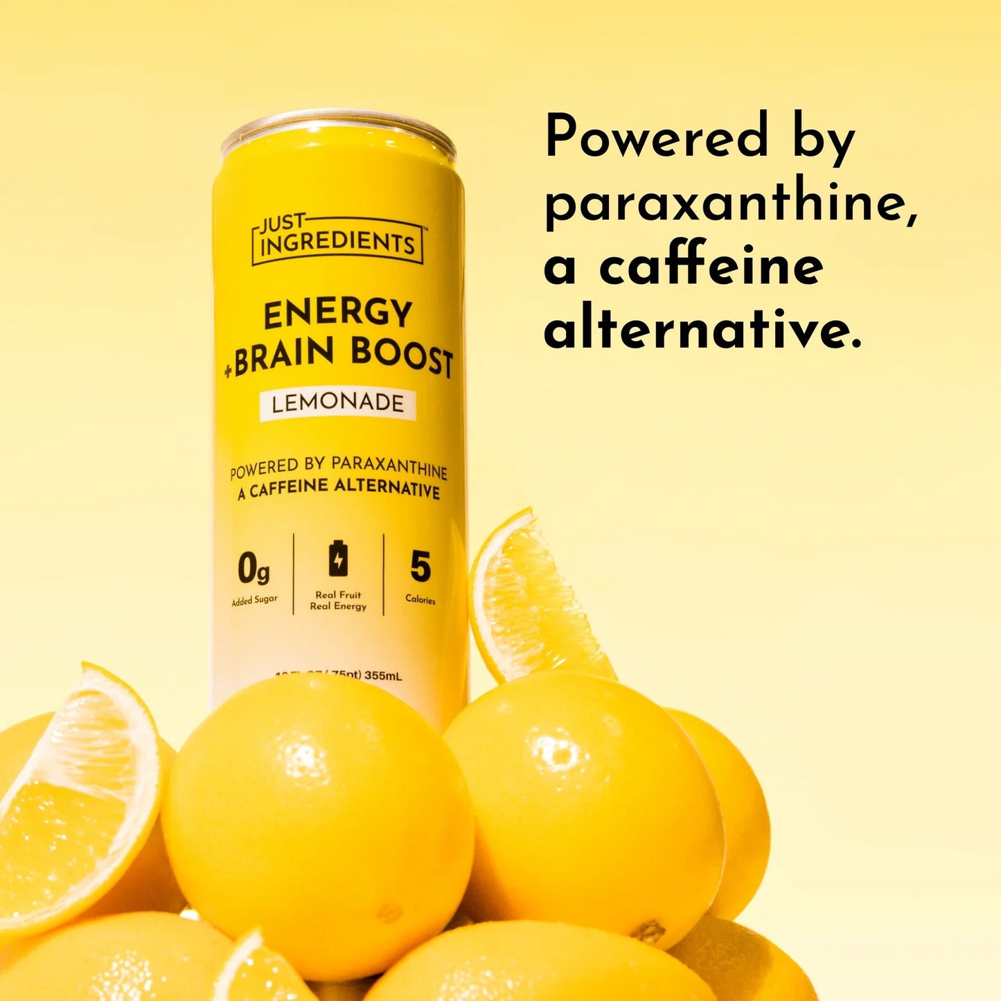 Just Ingredients Lemonade Energy + Brain Boost 12 oz. Can (Individual Can) - Wholistic Nutrition - Beverage - Just Ingredients