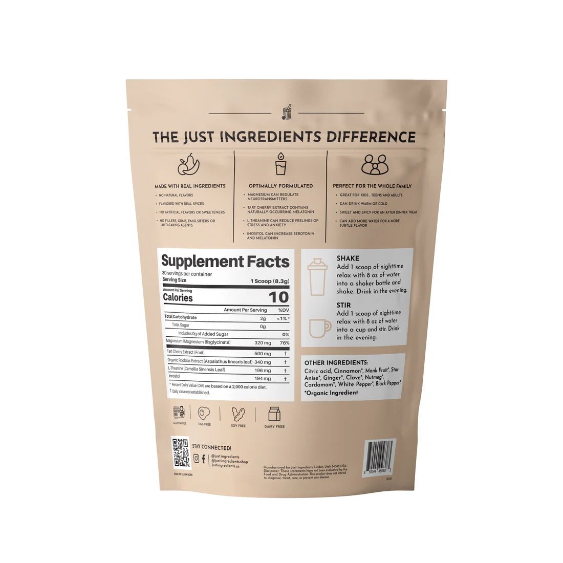 Just Ingredients Nighttime Relax - Wholistic Nutrition - Minerals & Hydration - Just Ingredients