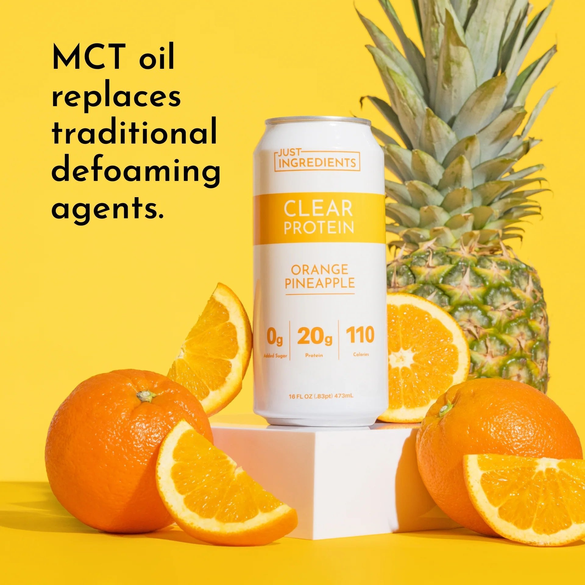 Just Ingredients Orange Pineapple Clear Protein 16 oz. Can (Individual Can) - Wholistic Nutrition - Beverage - Just Ingredients