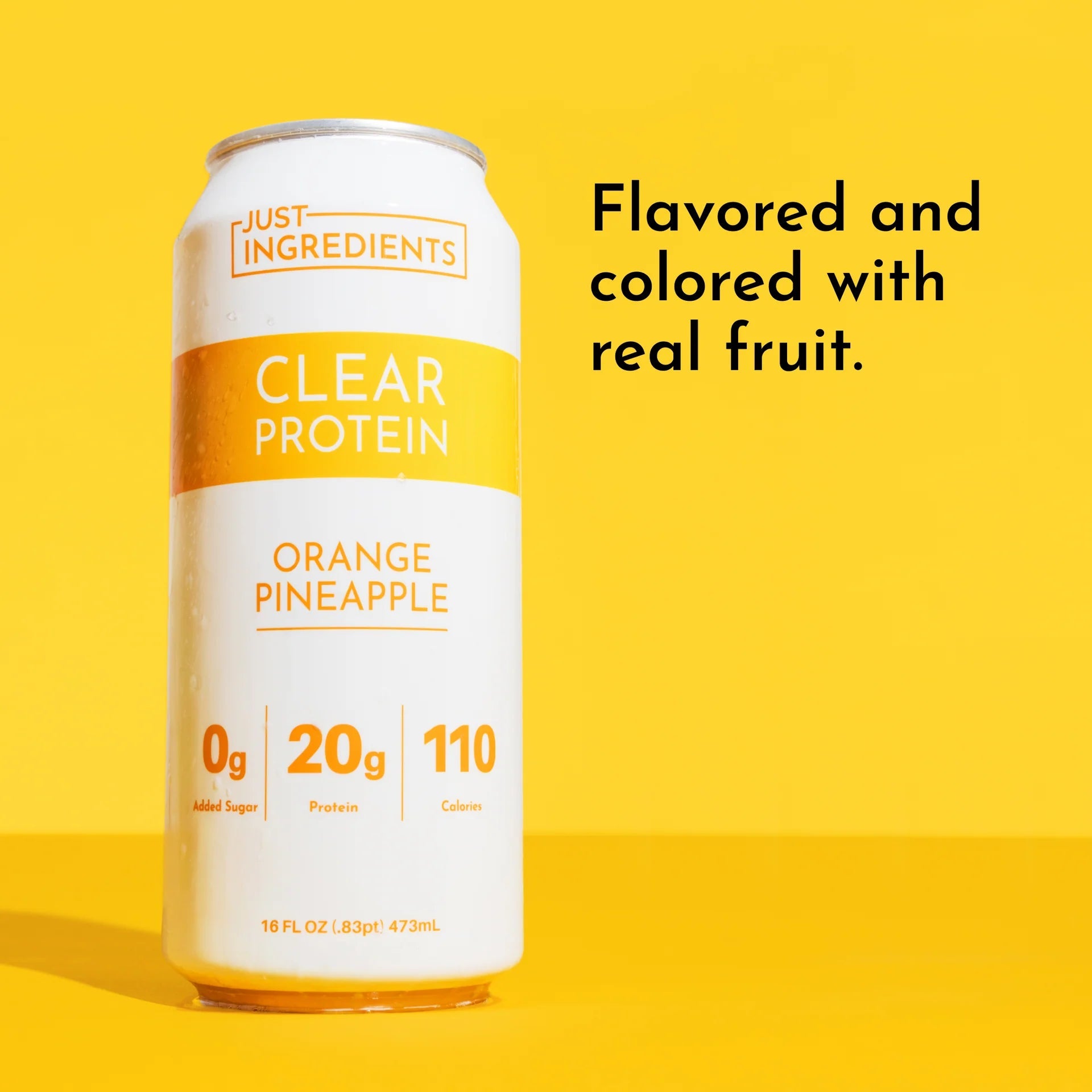 Just Ingredients Orange Pineapple Clear Protein 16 oz. Can (Individual Can) - Wholistic Nutrition - Beverage - Just Ingredients