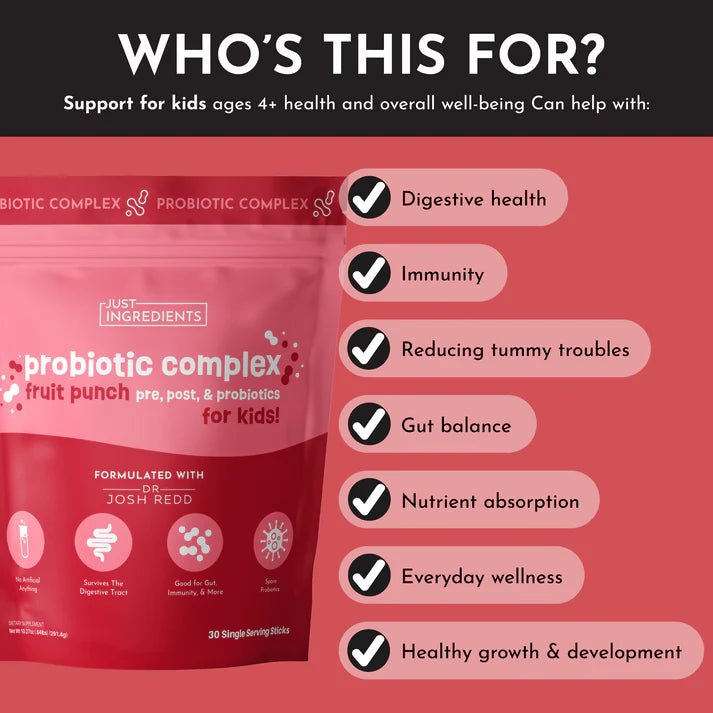 Just Ingredients Probiotic Complex for Kids - Fruit Punch - Wholistic Nutrition - Beverage - Just Ingredients