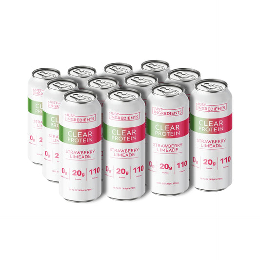 Just Ingredients Strawberry Limeade Clear Protein 16 oz. Can (Individual Can) - Wholistic Nutrition - Beverage - Just Ingredients