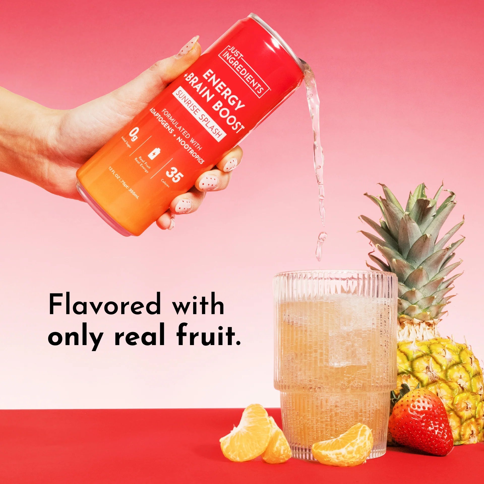 Just Ingredients Sunrise Splash Energy + Brain Boost 12 oz. Can (12 - pack) - Wholistic Nutrition - Beverage - Just Ingredients