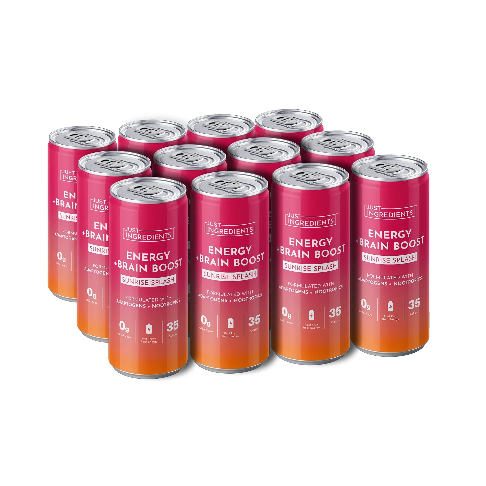Just Ingredients Sunrise Splash Energy + Brain Boost 12 oz. Can (12 - pack) - Wholistic Nutrition - Beverage - Just Ingredients