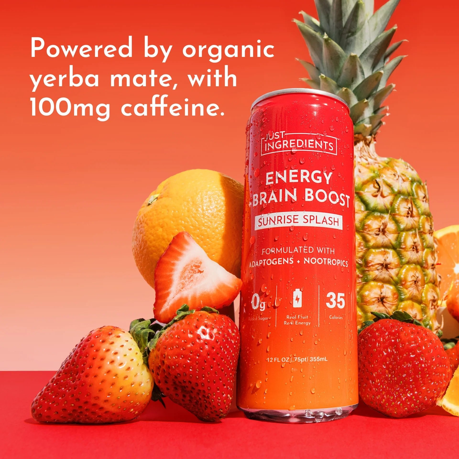 Just Ingredients Sunrise Splash Energy + Brain Boost 12 oz. Can (12 - pack) - Wholistic Nutrition - Beverage - Just Ingredients
