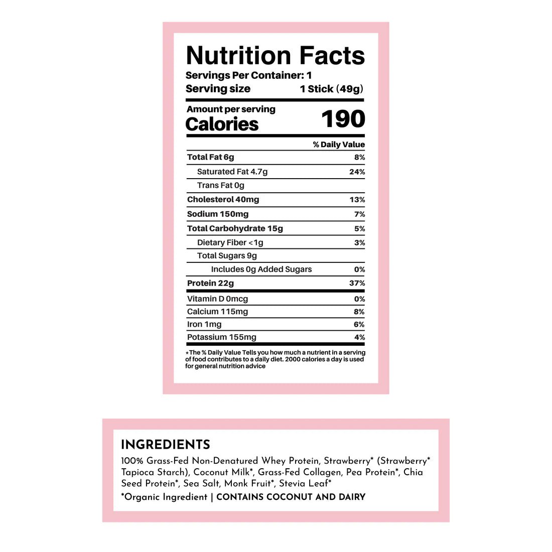 Just Ingredients WHEY Protein Powder Single Serving Stick - Wholistic Nutrition - Protein Powder & Collagen - Just Ingredients