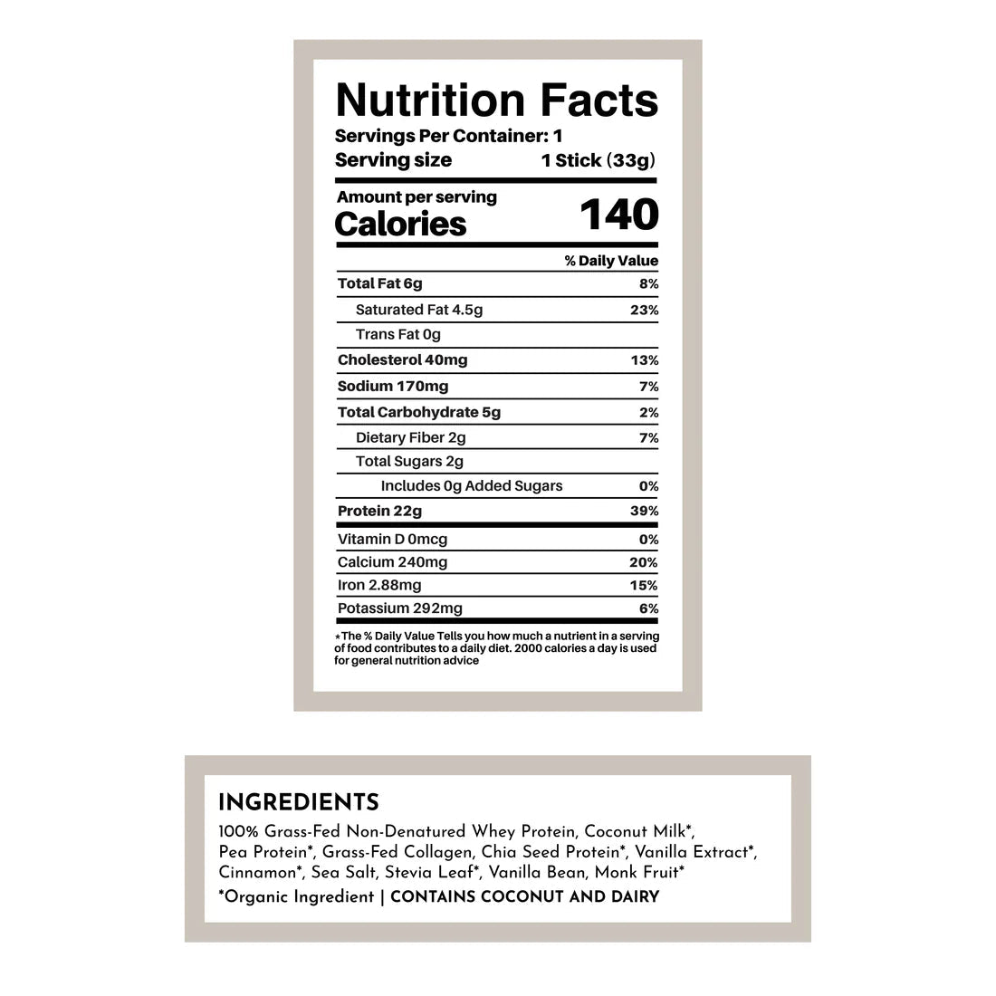 Just Ingredients WHEY Protein Powder Single Serving Stick - Wholistic Nutrition - Protein Powder & Collagen - Just Ingredients
