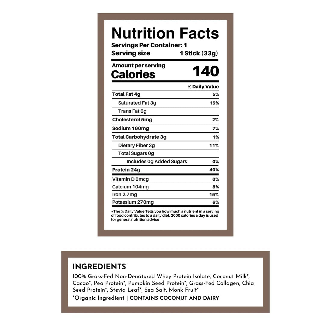Just Ingredients WHEY Protein Powder Single Serving Stick - Wholistic Nutrition - Protein Powder & Collagen - Just Ingredients