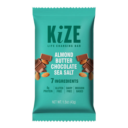KiZE Almond Butter Choc. Sea Salt - Individual bar - Wholistic Nutrition-Snacks-KiZE Life Changing Bars