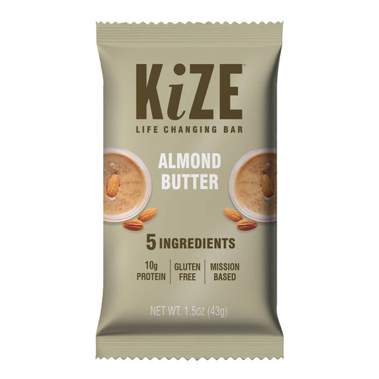 KiZE Almond Butter - Individual bar (CONTAINS DAIRY) - Wholistic Nutrition-Snacks-KiZE Life Changing Bars