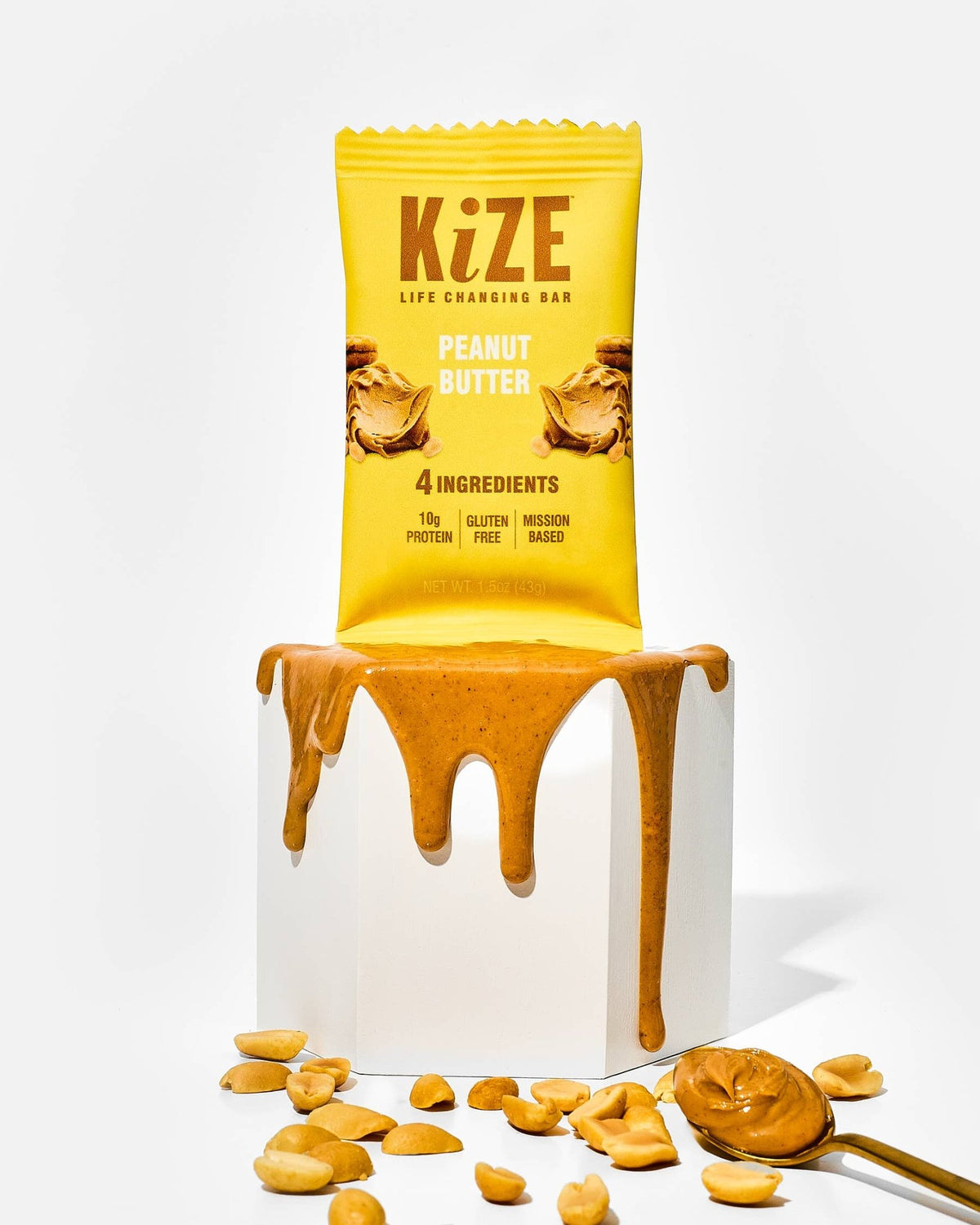 KiZE Peanut Butter - Individual bar (CONTAINS DAIRY) - Wholistic Nutrition-Snacks-KiZE Life Changing Bars