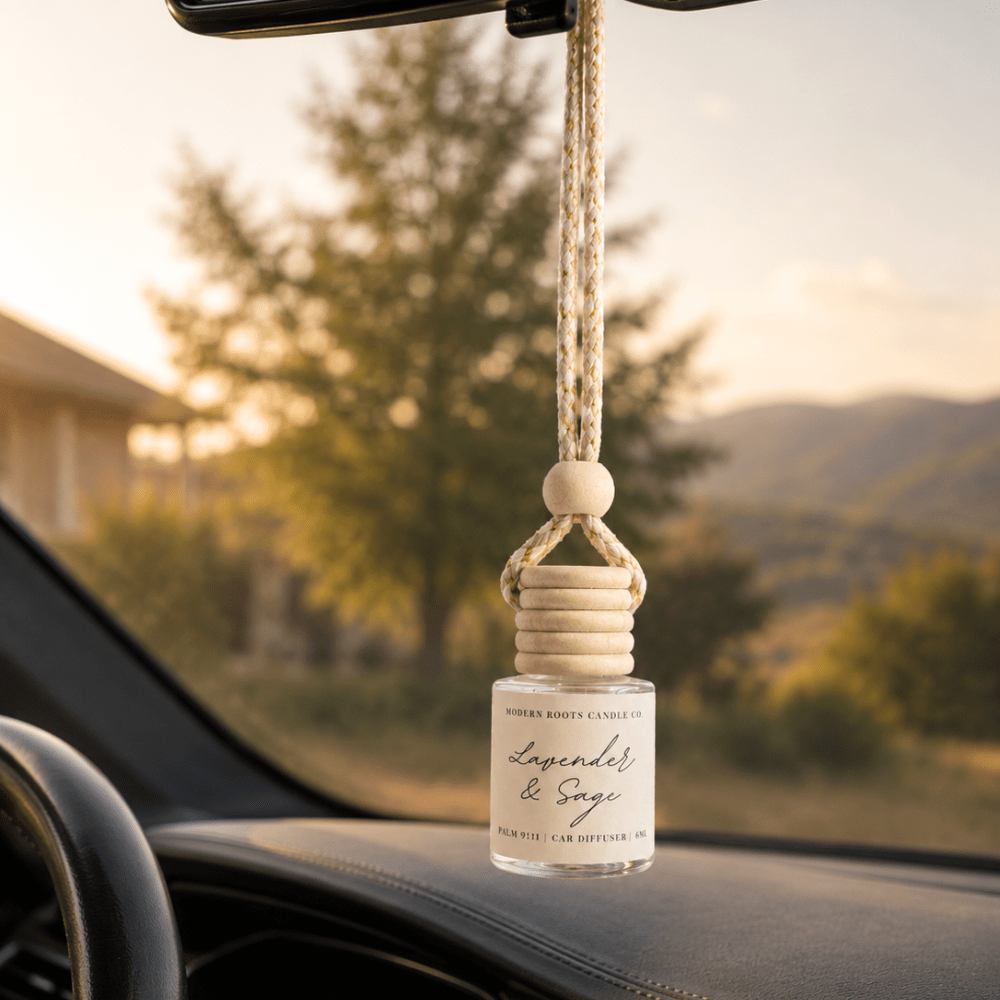 Lavender & Sage | 8ml Hanging Car Diffuser - Wholistic Nutrition-Wholistic Home-Modern Roots Candle Co.