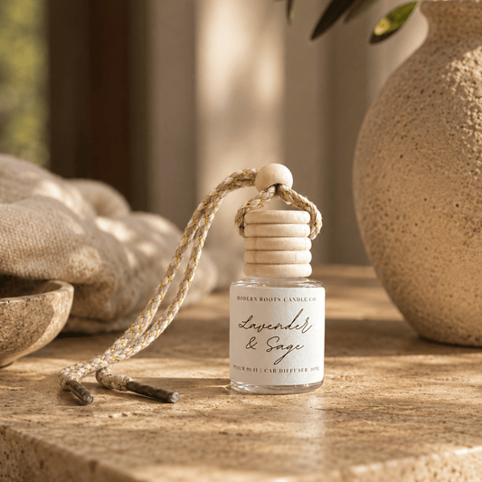 Lavender & Sage | 8ml Hanging Car Diffuser - Wholistic Nutrition-Wholistic Home-Modern Roots Candle Co.
