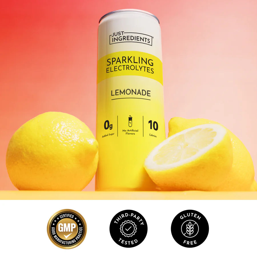 Just Ingredients Lemonade Sparkling Electrolytes 12 oz Can. (12-pack)