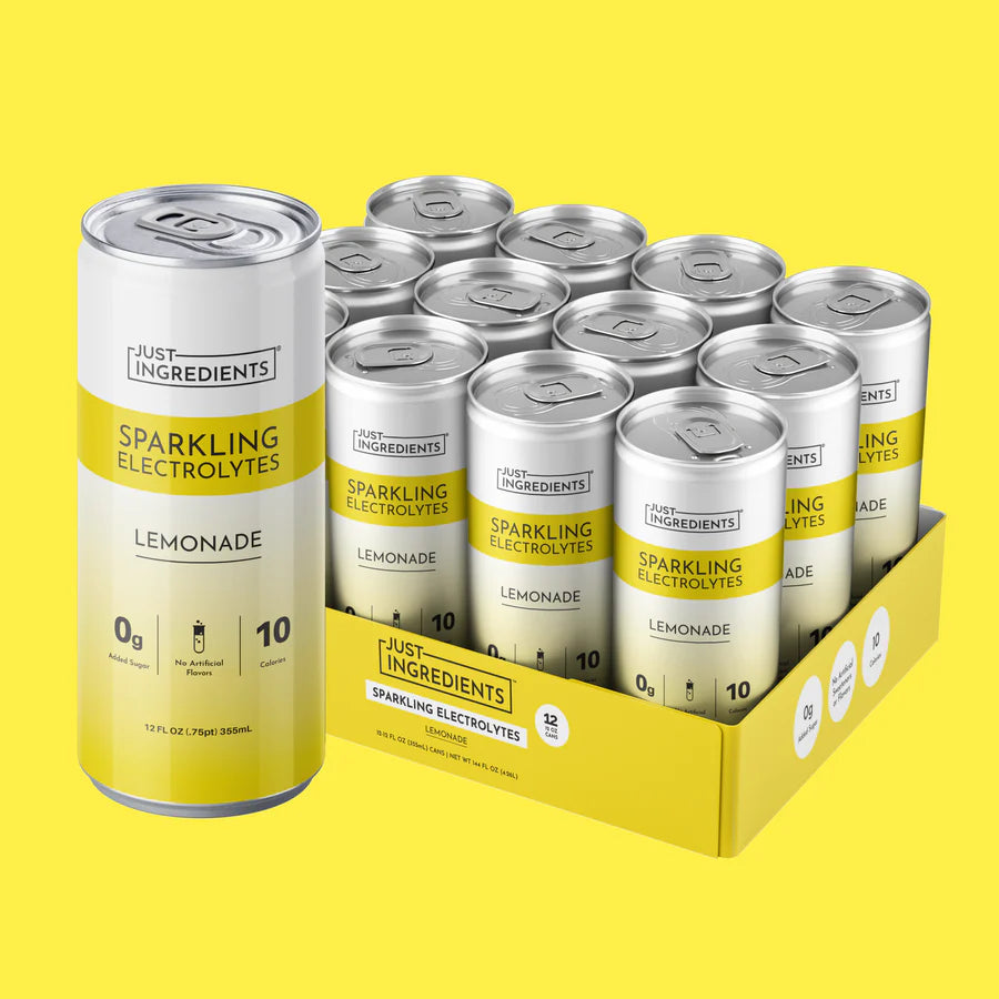 Just Ingredients Lemonade Sparkling Electrolytes 12 oz Can. (12-pack)