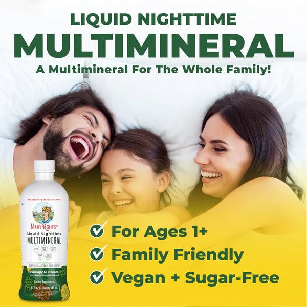 Liquid Nighttime Multimineral - Pineapple Dream Flavored - Wholistic Nutrition - Wellness Supplements - Mary Ruth