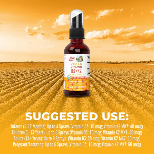 Mary Ruth's Organic D3 + K2 Spray - Wholistic Nutrition - Wellness Supplements - Mary Ruth
