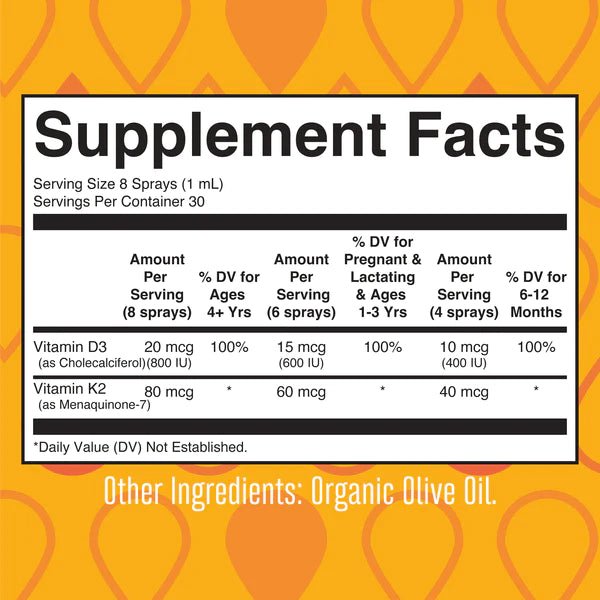Mary Ruth's Organic D3 + K2 Spray - Wholistic Nutrition - Wellness Supplements - Mary Ruth