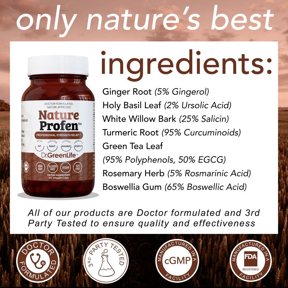 Nature Profen (Adults) - 60 Veggie Caps - Wholistic Nutrition - Wholistic Medicine Cabinet - Dr. Green Life/Mom