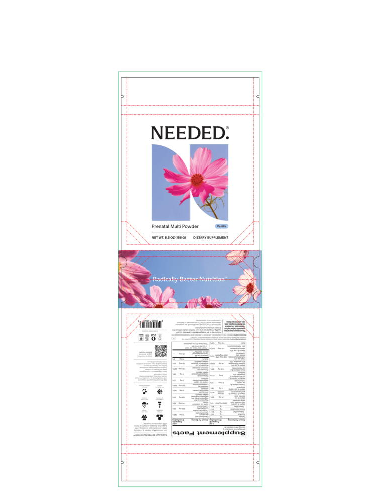 Needed Prenatal Multi Powder Vanilla - 156 grams - Wholistic Nutrition-Wellness Supplements-Needed