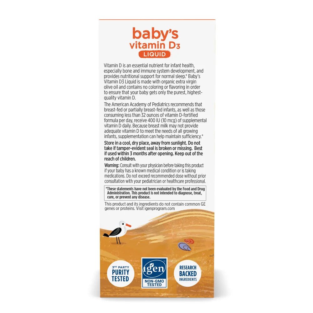 Nordic Naturals Baby's Vitamin D3 Liquid - .76 oz. - Wholistic Nutrition-Wellness Supplements-Nordic Naturals-baby-D3-liquid