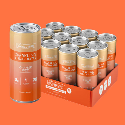 Just Ingredients Orange Fizz Sparkling Electrolytes 12 oz Can. (12-pack)